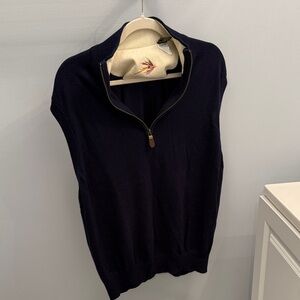 Orvis Dark Blue Zip-Up Sweater Vest